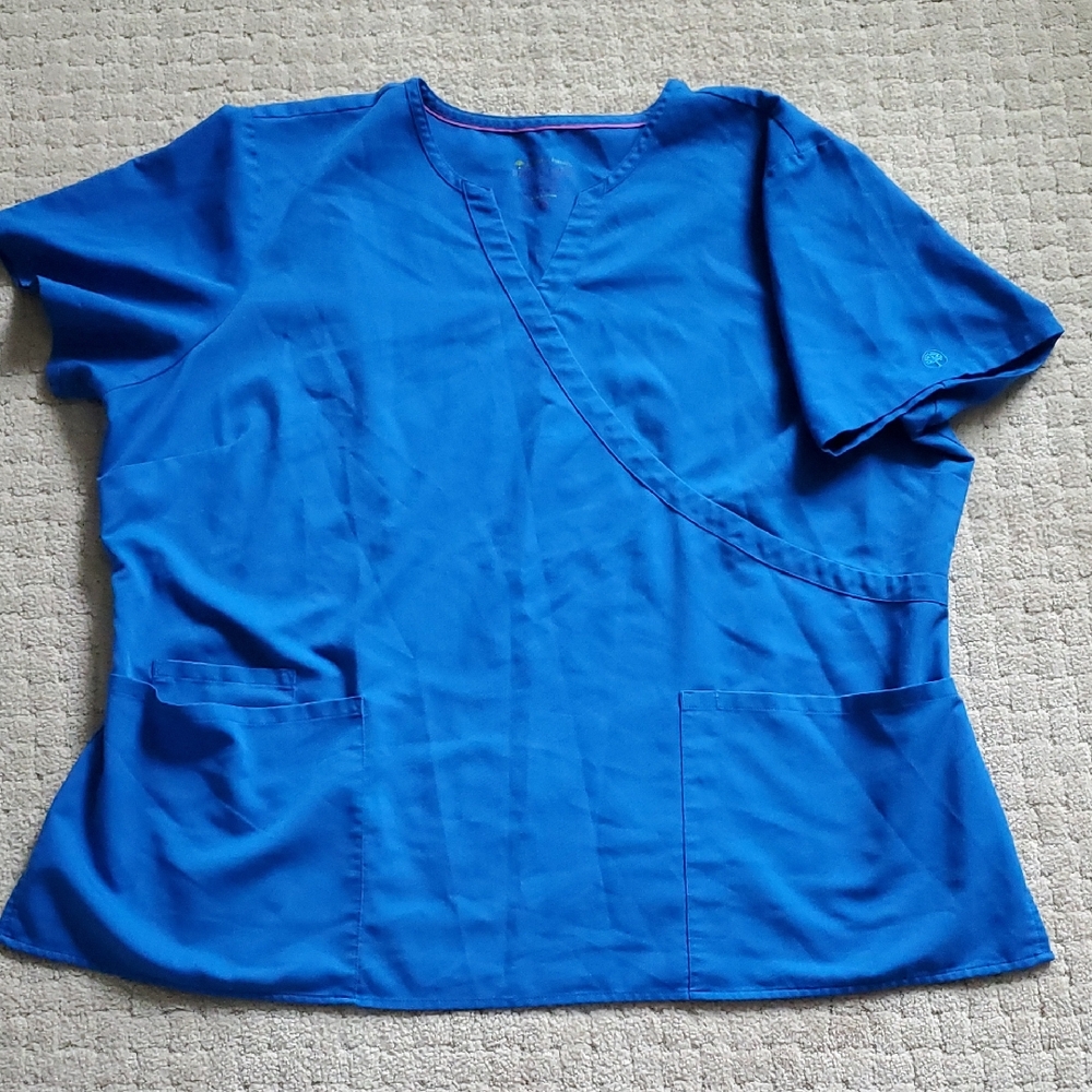 Healing Hands Royal Blue Short Sleeve Scrubs Tee Size 3X Scrub Top
